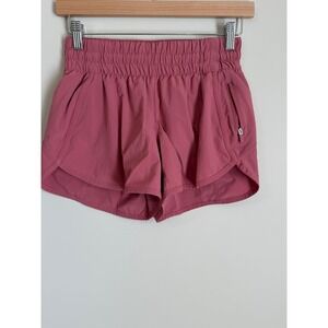 Lululemon Track Shorts Mid-Rise Lined Short 4" Womens 4 Pink W7AZ2S